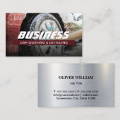 カーウォッ車のシュ&オートディテールビジネスカード 名刺 (正面/裏面)