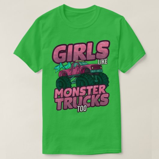 カーウーマンドライバーマザーモンスタートラック女性 Tシャツ (デザイン正面)