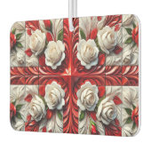 カーエアフレザーと英語バラデザイン カーエアーフレッシュナー (左)