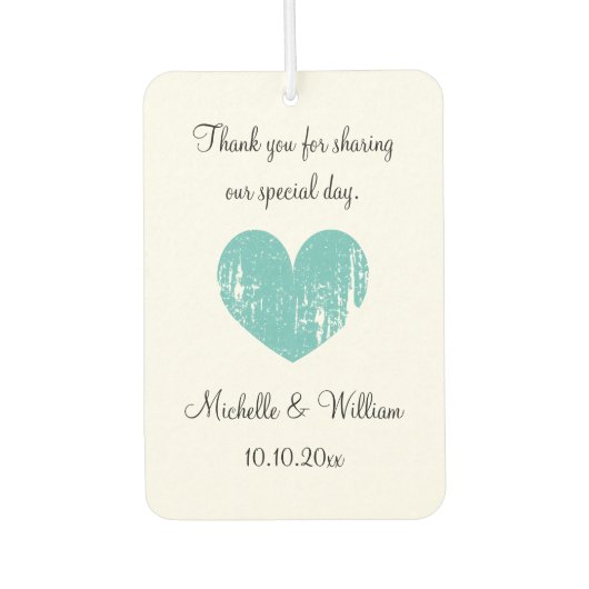 カーエアフレッシュ感謝していナーのカスタムウェディング カーエアーフレッシュナー (正面)