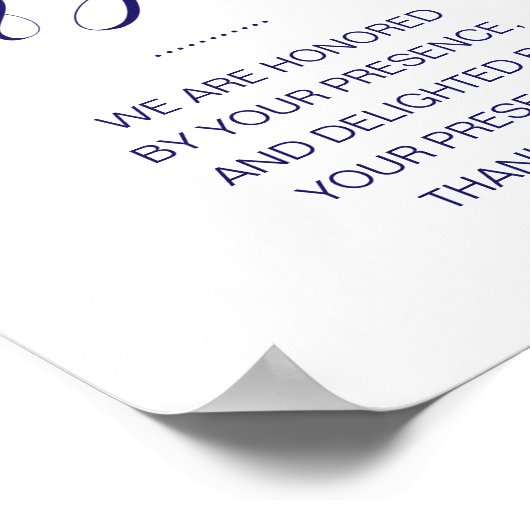 カーエレガントド&ギフトテーブルネイビーブルー結婚のサイン ポスター (角)