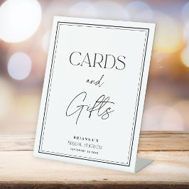 カーエレガントド&ギフトブラック&ホワイトブライダルシャワー 台座サイン