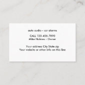 カーオーディオとアラーム 名刺 (裏面)