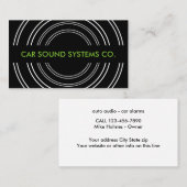 カーオーディオとアラーム 名刺 (正面/裏面)