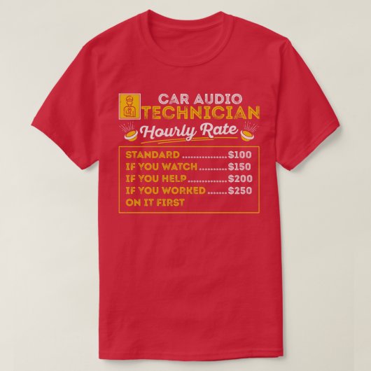 カーオーディオ技術者カーステレオファンタクティック自動車 Tシャツ (デザイン正面)