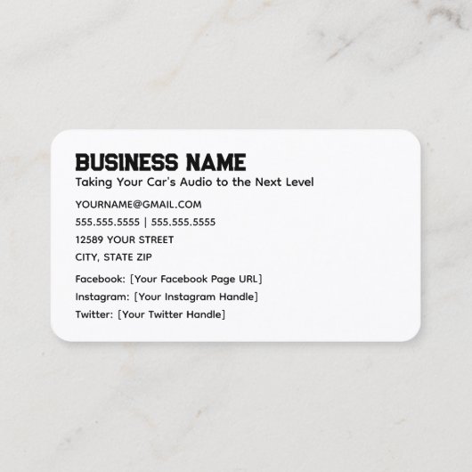 カーオーディオ 名刺 (裏面)