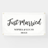 カーカスタムデコレーションたった今結婚しましたバナー 横断幕 (横)