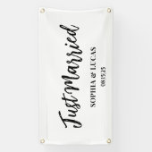 カーカスタムデコレーションたった今結婚しましたバナー 横断幕 (縦)