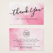 カーカスタムドを挿入す感謝しているロゴピンクの水色 (正面&裏面)