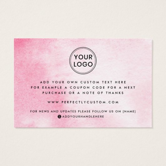 カーカスタムドを挿入す感謝しているロゴピンクの水色 (裏面)