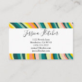 カーカラフルブはっきりしたストライプミニマリストエレガント 名刺 (裏面)