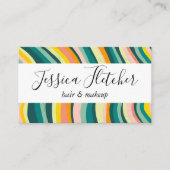 カーカラフルブはっきりしたストライプミニマリストエレガント 名刺 (正面)