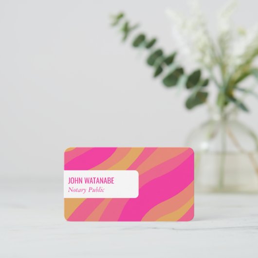 カーカラフルブレトロミニマストライプリスカスタムトQR 名刺 (スタンド正面)