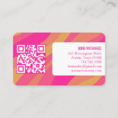 カーカラフルブレトロミニマストライプリスカスタムトQR 名刺 (裏面)