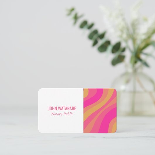 カーカラフルブレトロミニマルストライプリストカスタム 名刺 (スタンド正面)