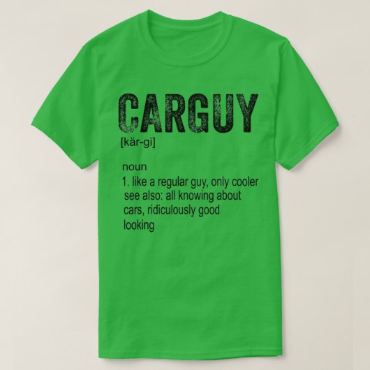 カーガイおもしろいスポーツラバーカーガイ定義 Tシャツ (デザイン正面)