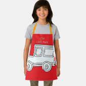 カーキおもしろいッズのパーソナライズ赤いクラフト エプロン (インサイチュ)