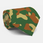 カーキの迷彩色の茶色と緑 ネクタイ (ロール)