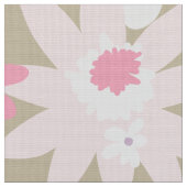 カーキの60年代ヴィンテージの花柄 ファブリック (クローズアップ)