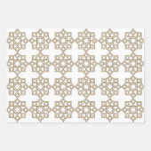 カーキアラベスク幾何学模様 ラッピングペーパーシート (正面)