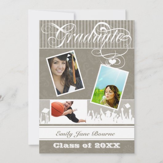 カーキウォームグレーシニア写真クラス 案内状 (正面)