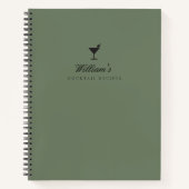 カーキエレガントグロムスマンギフトカクテル空白のレシピ ノートブック (正面)