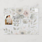 カーキオリーブグリーンウォーターフローラ救日付 案内ポストカード (裏面)