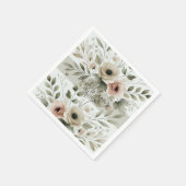 カーキオリーブグリーンウォーターフローラ結婚ズ スタンダードカクテルナプキン (角)