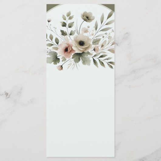 カーキオリーブグリーンウォーターフローラ結婚ズ メニュー (裏面)