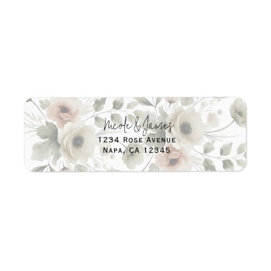 カーキオリーブグリーンウォーターフローラ結婚ズ ラベル (正面)