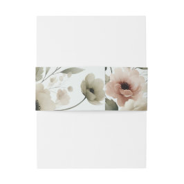 カーキオリーブグリーンウォーターフローラ結婚ズ 招待状ベリーバンド