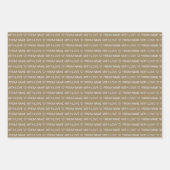 カーキカスタムハッピーバースデーウィズラブ ラッピングペーパーシート (正面)