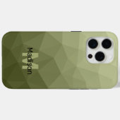 カーキグリーンのライトグラデーション幾何学メッシュ モノグラム Case-Mate iPhoneケース (裏面 (横))