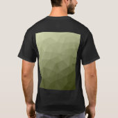 カーキグリーンオリーブグラデーション幾何学メッシュパターン Tシャツ (裏面)