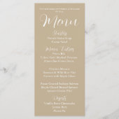 カーキシンプルスタイル結婚ズディナー メニュー (正面)