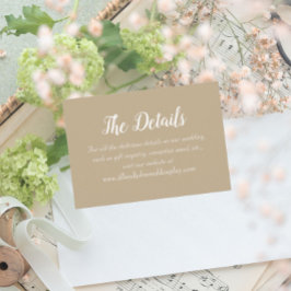 カーキシンプルスタイル結婚ズ詳細 エンクロージャーカード