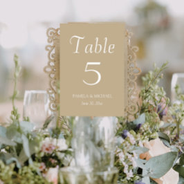 カーキシンプルスタイル結婚ズ テーブルナンバー
