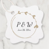 カーキシンプルハートリースモノグラム結婚ズ フェイバータグ (正面)