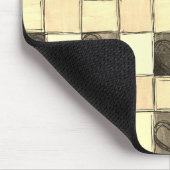 カーキタンクリームギンガムマウスパッド マウスパッド (コーナー)