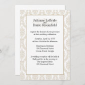 カーキデザイナーダマスウェディングDIY招待状 招待状 (正面/裏面)
