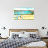 カーキネス橋と地図の空中表示 キャンバスプリント (インサイチュ (寝室))