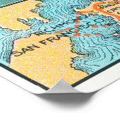 カーキネス橋と地図の空中表示 ポスター (角)