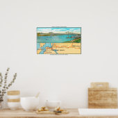 カーキネス橋と地図の空中表示 ポスター (キッチン)