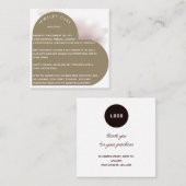 カーキハートアー気にチジュエリー指示感謝してい スクエア名刺 (正面/裏面)