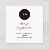 カーキハートアー気にチジュエリー指示感謝してい スクエア名刺 (裏面)