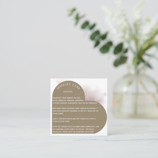 カーキハートアー気にチジュエリー指示感謝してい スクエア名刺 (スタンド正面)