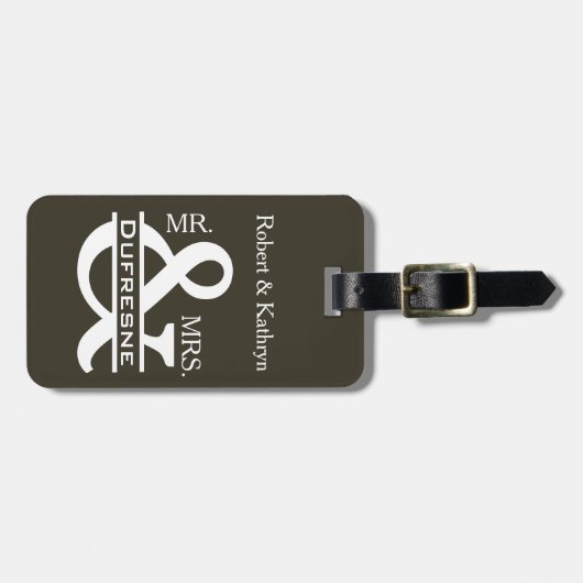 カーキパーソナライズされた夫人 ラゲッジタグ (正面横)