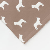 カーキフランスのベージュの白いブルドッグの概要 フリースブランケット (角)