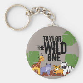 カーキブラウンワイルドワンサファリパーソナライズされた動物 キーホルダー
