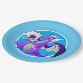 カーキブルーの漫画パープルドラゴン紙プレート ペーパープレート (アングル)